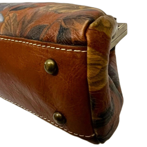 PATRICIA NASH LEATHER FERRARA SATCHEL BAG ENLIGHTENED GARDEN RETIRED FLORAL - Picture 7 of 14